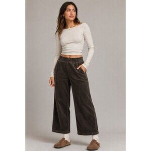 Lululemon Scuba Hi-Rise Wide-Leg Pant Pull On Velvet Cord Espresso Brown Size 2